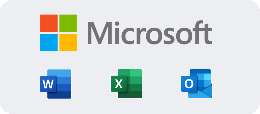 Microsoft Word, Excel und Outlook Icons